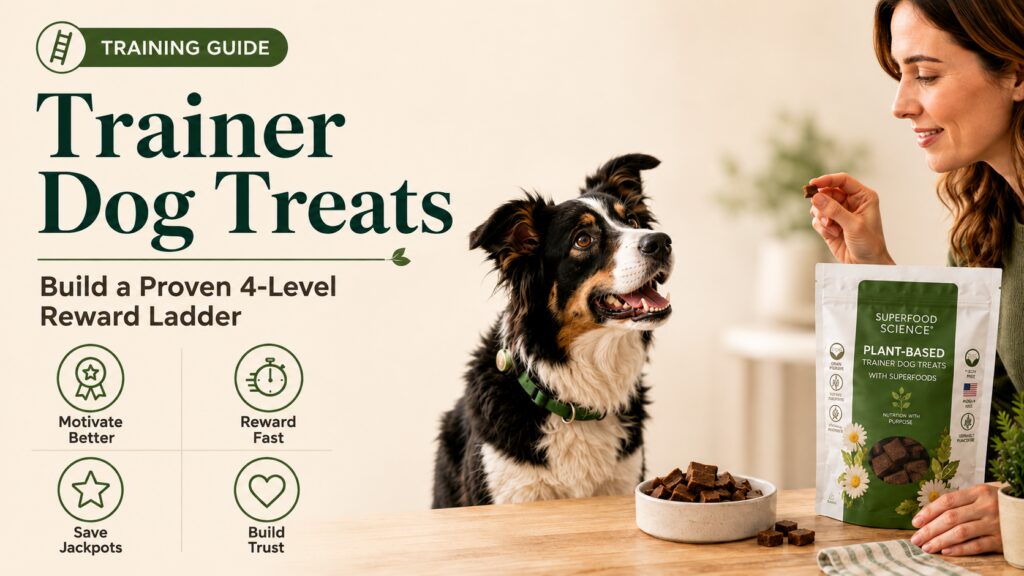 Dog receiving trainer dog treats during reward-based training with a dog parent.